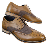 Cavani Horatio - Zapatos Oxford de hombre de tweed y piel