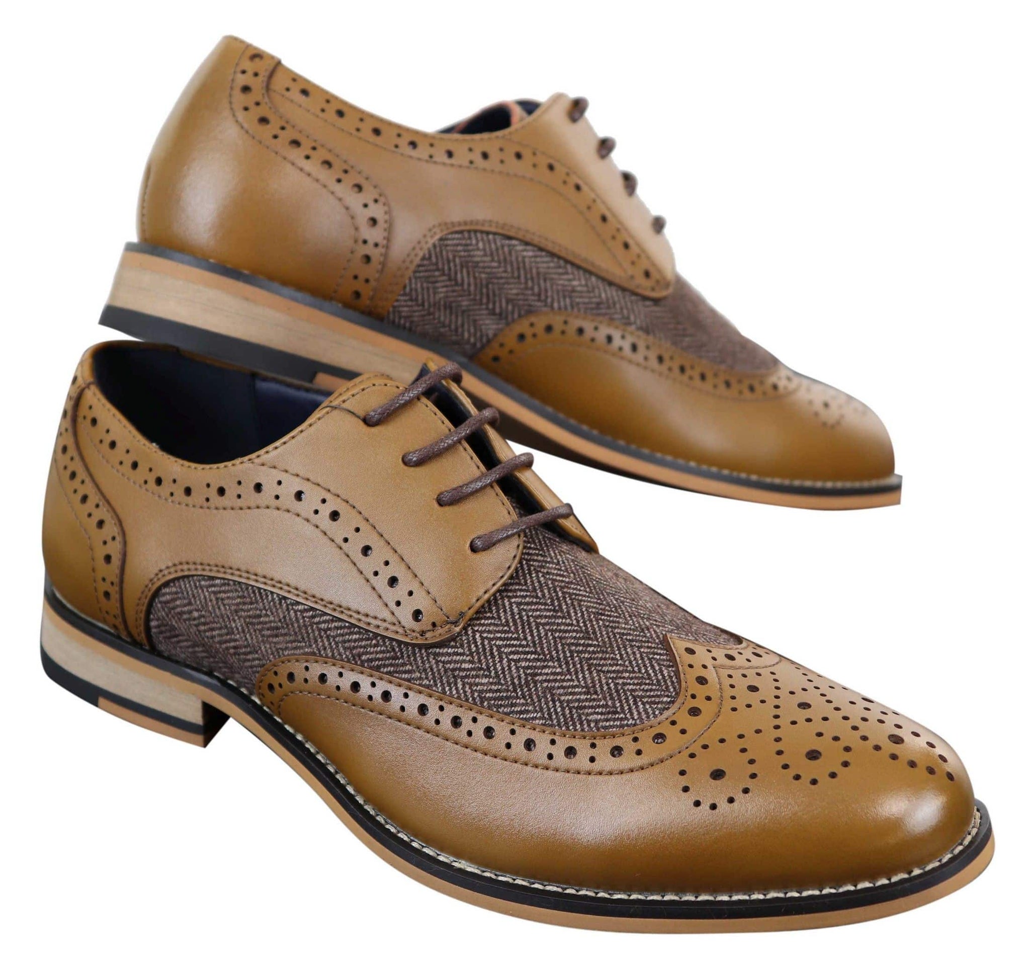 Cavani Horatio - Zapatos Oxford de hombre de tweed y piel