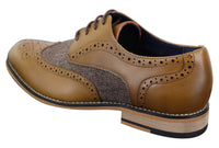 Cavani Horatio - Zapatos Oxford de hombre de tweed y piel