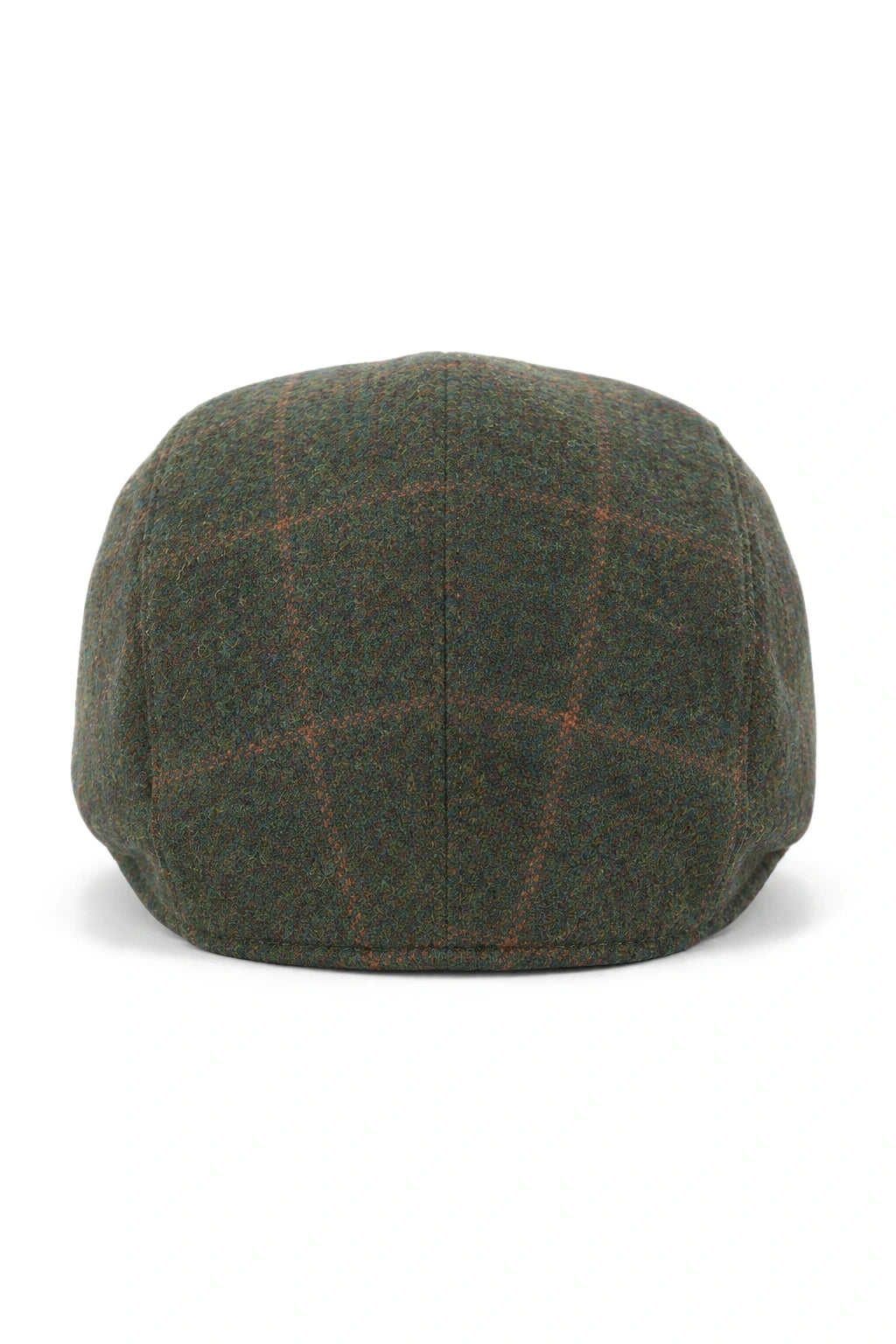 Gorra plana Cavani Kempson - Gorro de hombre de lana tweed a cuadros estilo abuelo vintage - Verde oliva/Azul marino