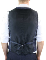 Cavani Miles - Chaleco de tweed azul a cuadros para hombre