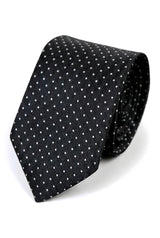 Corbata de satén Cavani - Corbata, pañuelo y pinza de corbata de satén de seda a juego para hombre, con estampado de lunares, ideal para bodas, graduaciones y la oficina.