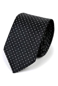 Corbata de satén Cavani - Corbata, pañuelo y pinza de corbata de satén de seda a juego para hombre, con estampado de lunares, ideal para bodas, graduaciones y la oficina.