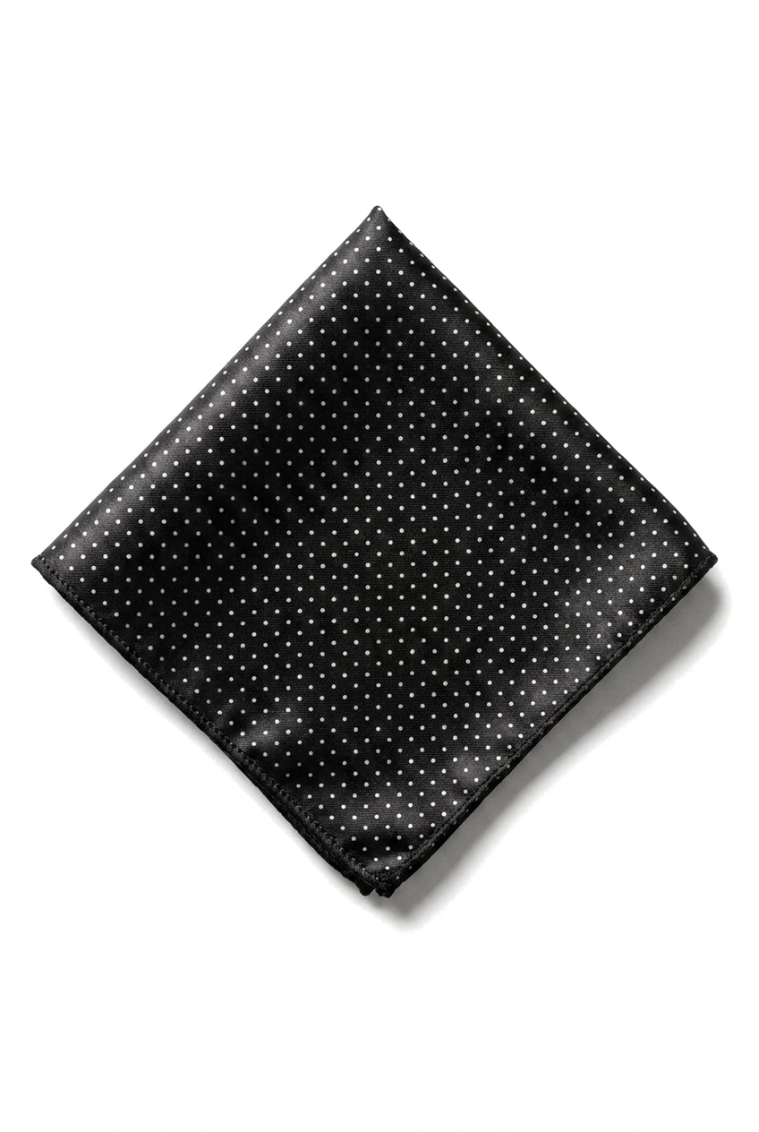 Corbata de satén Cavani - Corbata, pañuelo y pinza de corbata de satén de seda a juego para hombre, con estampado de lunares, ideal para bodas, graduaciones y la oficina.