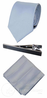 Corbata de satén Cavani - Corbata, pañuelo y pinza de corbata de satén de seda a juego para hombre, con estampado de lunares, ideal para bodas, graduaciones y la oficina.