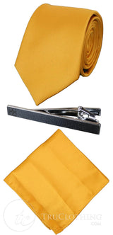 Corbata de satén Cavani - Corbata, pañuelo y pinza de corbata de satén de seda a juego para hombre, con estampado de lunares, ideal para bodas, graduaciones y la oficina.