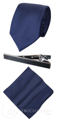 Corbata de satén Cavani - Corbata, pañuelo y pinza de corbata de satén de seda a juego para hombre, con estampado de lunares, ideal para bodas, graduaciones y la oficina.