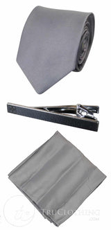 Corbata de satén Cavani - Corbata, pañuelo y pinza de corbata de satén de seda a juego para hombre, con estampado de lunares, ideal para bodas, graduaciones y la oficina.