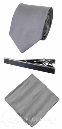 Corbata de satén Cavani - Corbata, pañuelo y pinza de corbata de satén de seda a juego para hombre, con estampado de lunares, ideal para bodas, graduaciones y la oficina.