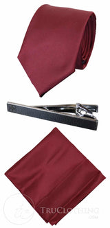Corbata de satén Cavani - Corbata, pañuelo y pinza de corbata de satén de seda a juego para hombre, con estampado de lunares, ideal para bodas, graduaciones y la oficina.