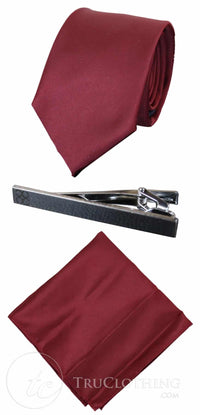 Corbata de satén Cavani - Corbata, pañuelo y pinza de corbata de satén de seda a juego para hombre, con estampado de lunares, ideal para bodas, graduaciones y la oficina.