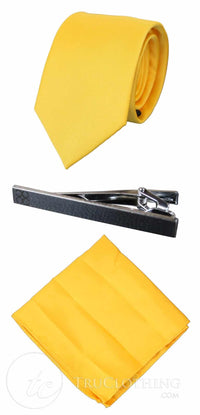 Corbata de satén Cavani - Corbata, pañuelo y pinza de corbata de satén de seda a juego para hombre, con estampado de lunares, ideal para bodas, graduaciones y la oficina.