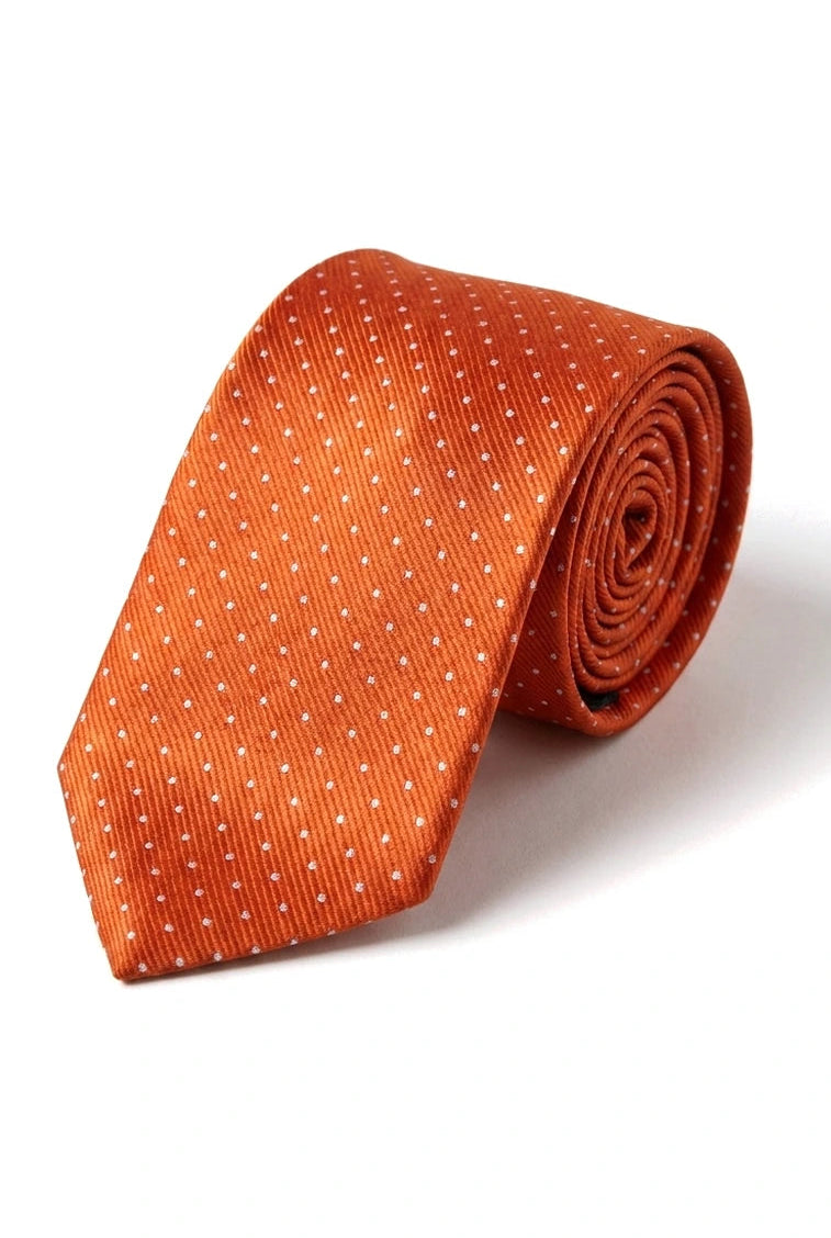 Corbata de satén Cavani - Corbata, pañuelo y pinza de corbata de satén de seda a juego para hombre, con estampado de lunares, ideal para bodas, graduaciones y la oficina.