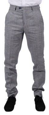 Arriga - Pantalones de hombre a cuadros grises y azules
