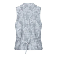 Traje de 3 piezas gris claro para niño, estilo clásico para bodas, fiestas y bautizos.