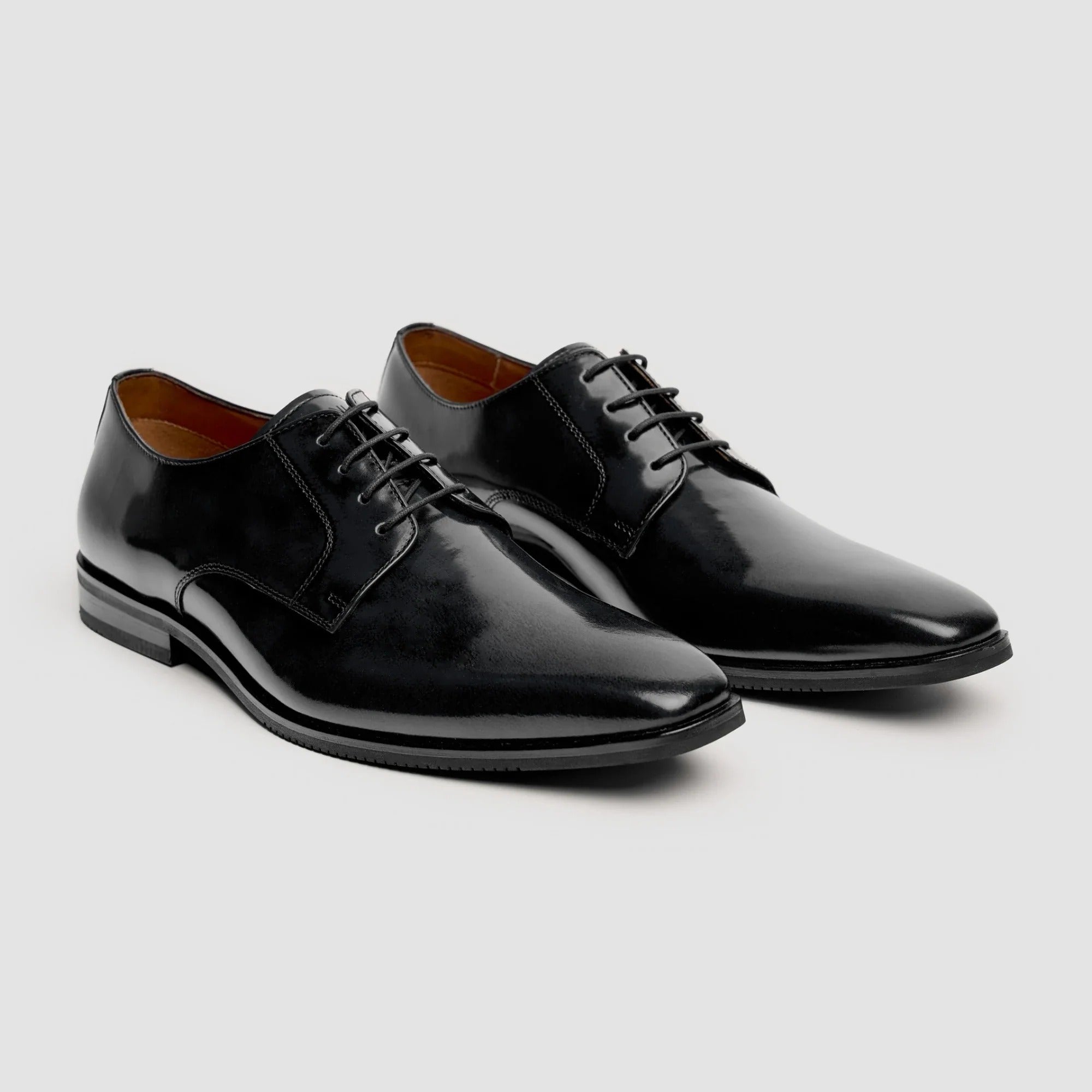 Chester - Zapatos Derby negros de hombre, pulidos y brillantes