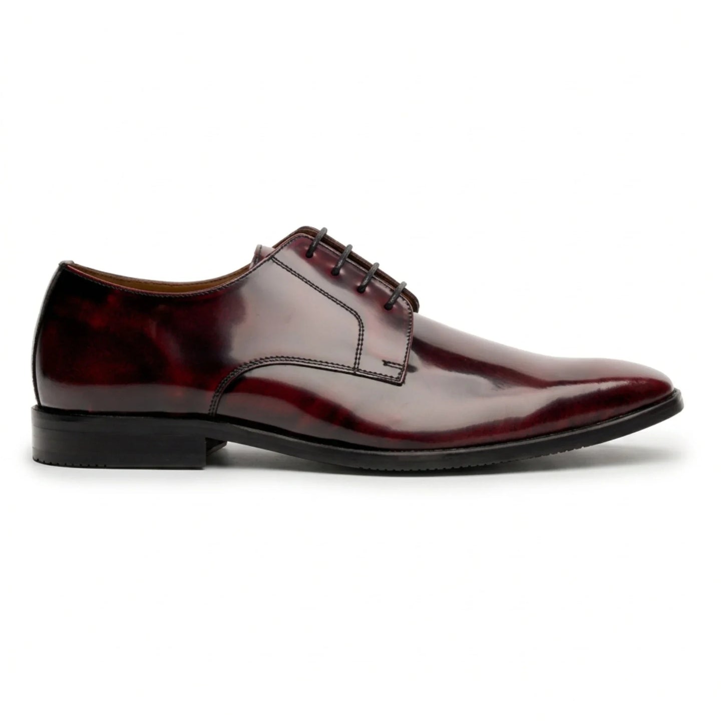 Chester - Zapatos Derby de hombre color burdeos brillante pulido