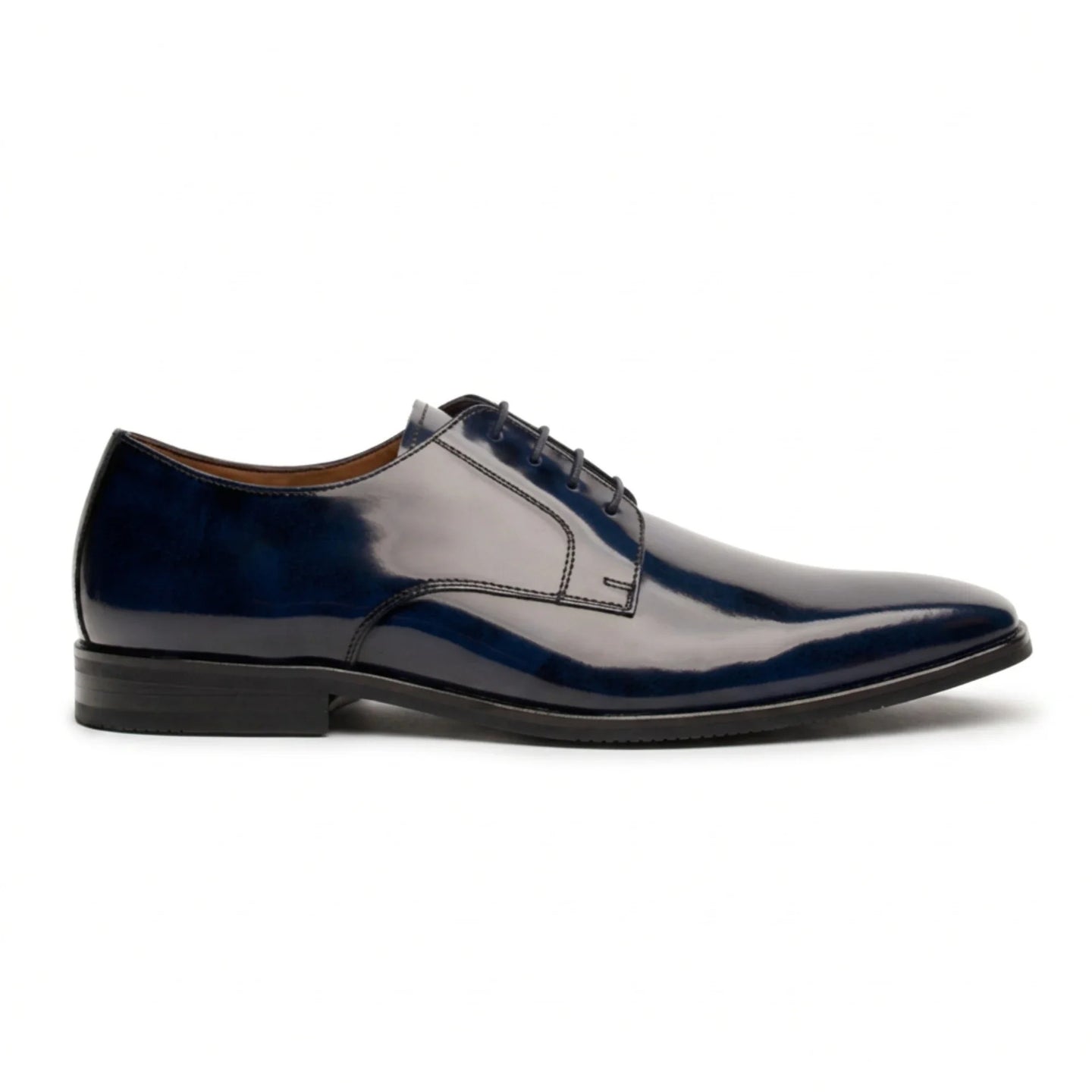 Chester - Zapatos Derby para hombre, azul marino, pulidos y de alto brillo