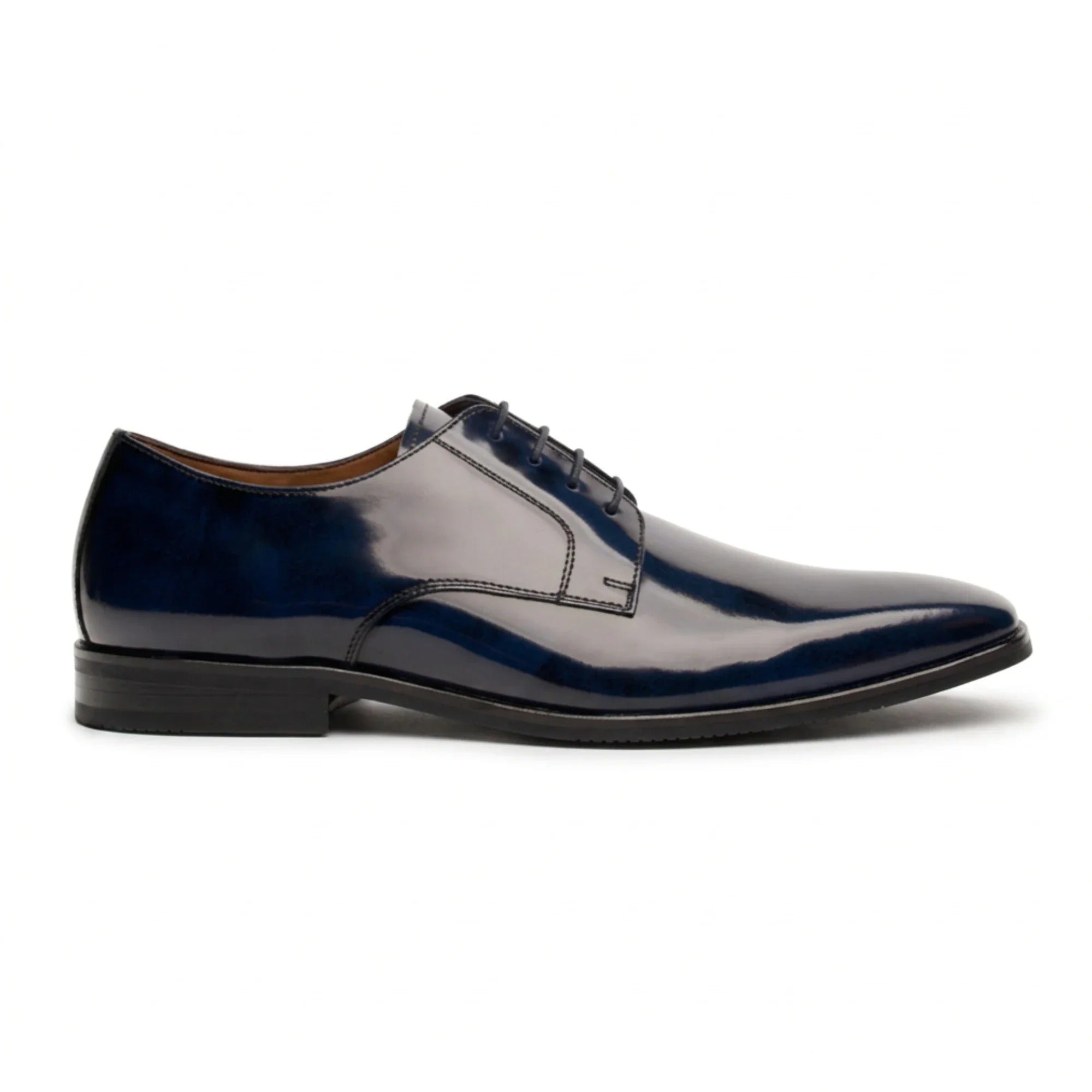 Chester - Zapatos Derby para hombre, azul marino, pulidos y de alto brillo