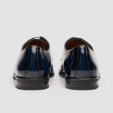Chester - Zapatos Derby para hombre, azul marino, pulidos y de alto brillo