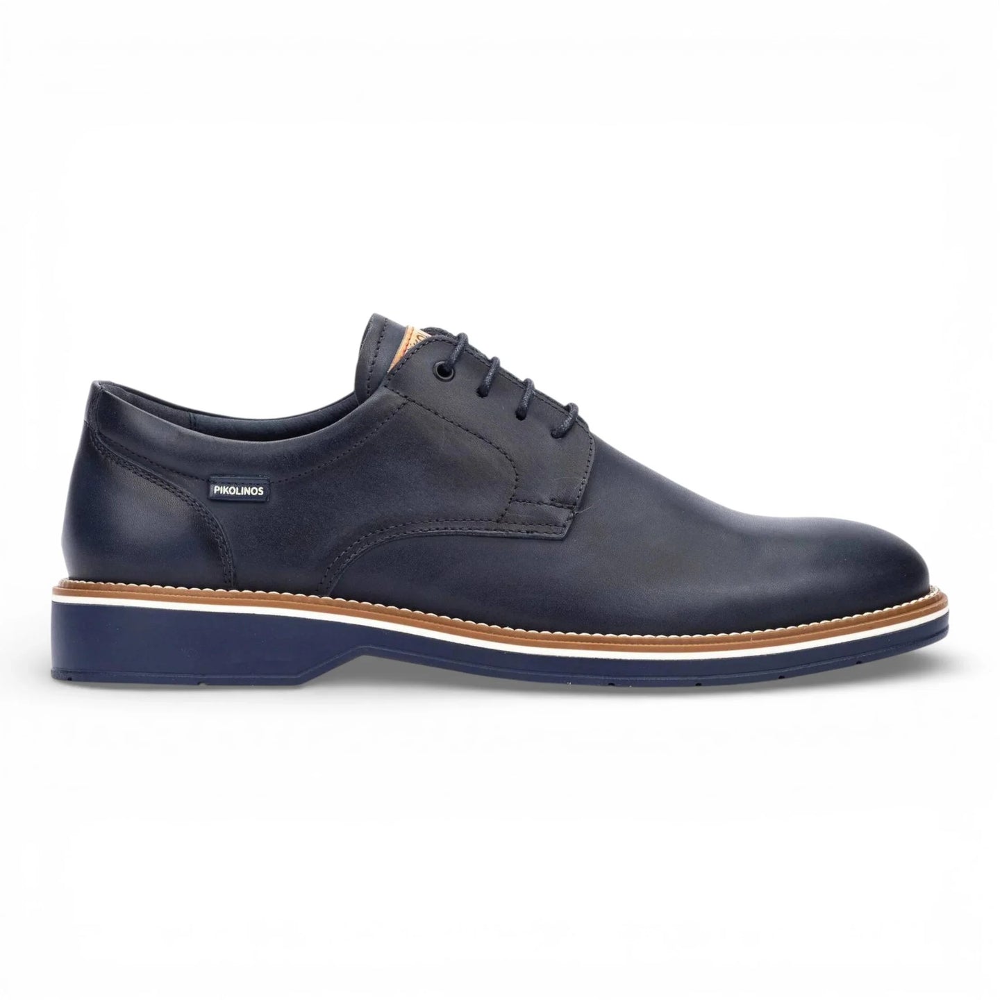 Claret - Zapatos Derby de hombre de cuero azul con cordones