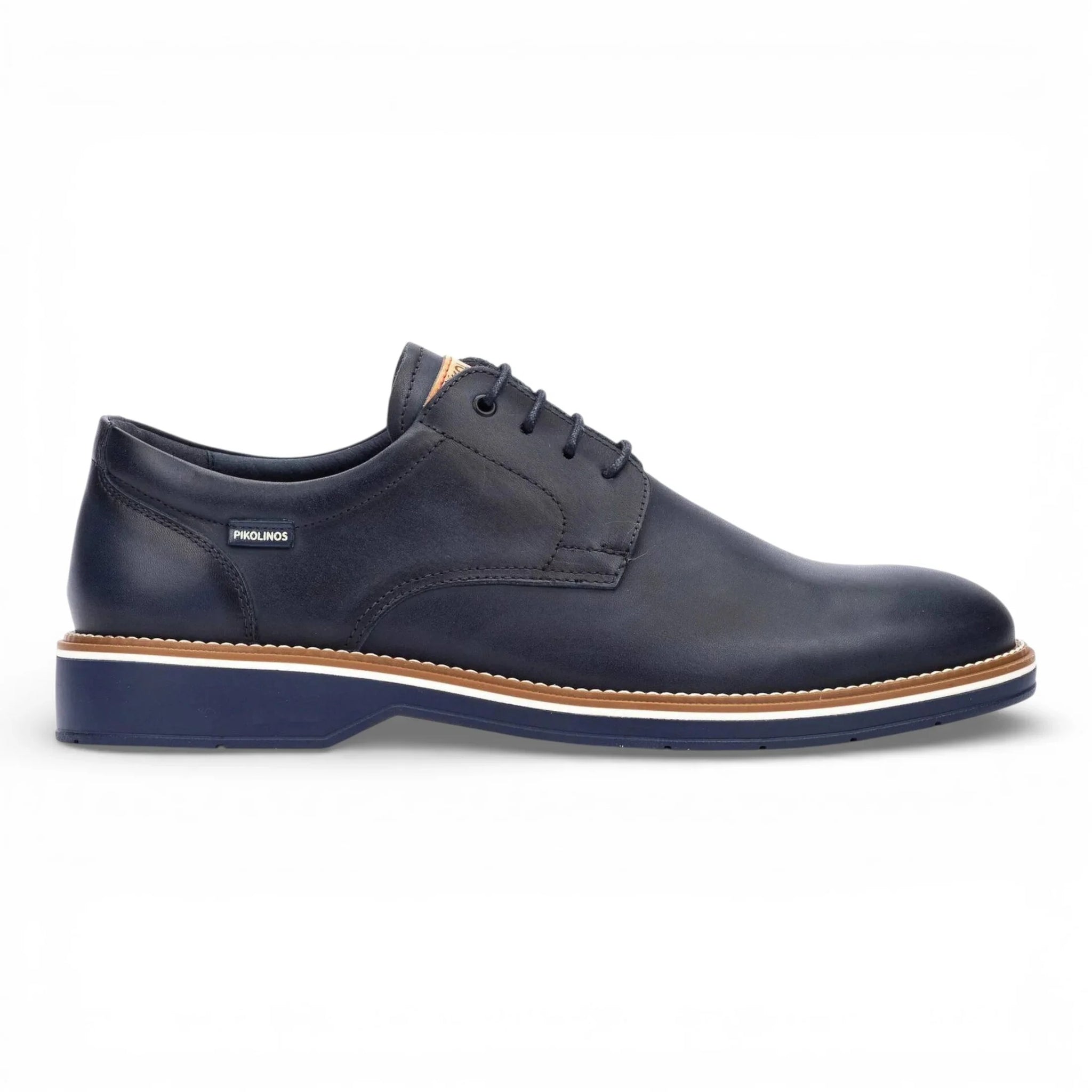 Claret - Zapatos Derby de hombre de cuero azul con cordones