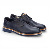 Claret - Zapatos Derby de hombre de cuero azul con cordones