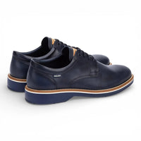 Claret - Zapatos Derby de hombre de cuero azul con cordones