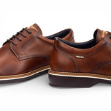 Claret - Zapatos Derby de hombre de cuero marrón con cordones