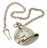 Reloj de bolsillo clásico de plata estilo años 20 con cadena.