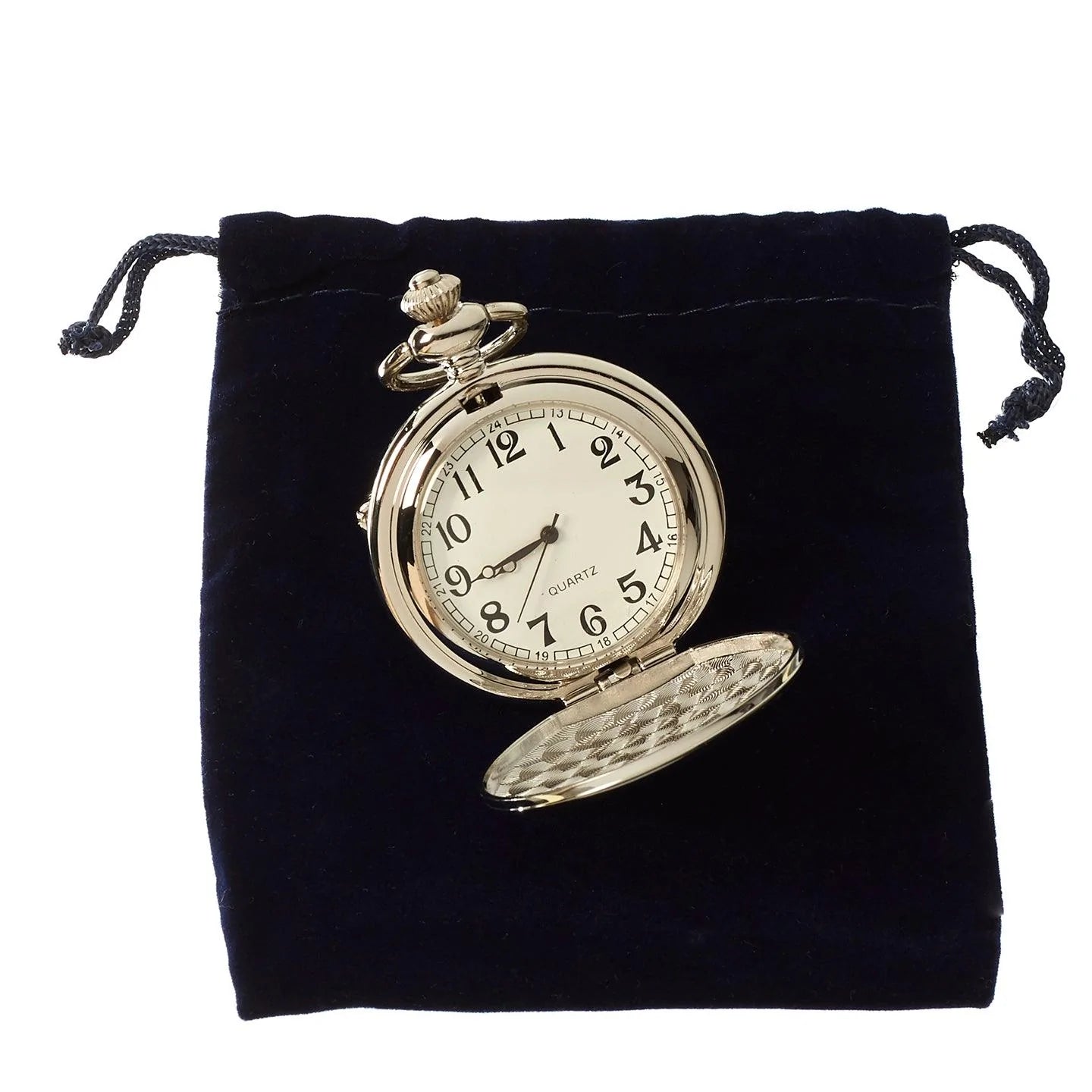 Reloj de bolsillo clásico de plata estilo años 20 con cadena.