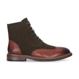 Clifford - Botines de piel brogue para hombre, color marrón caqui.