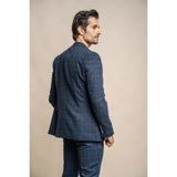 Cody - Blazer a cuadros azul marino para hombre