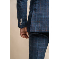 Cody - Blazer a cuadros azul marino para hombre