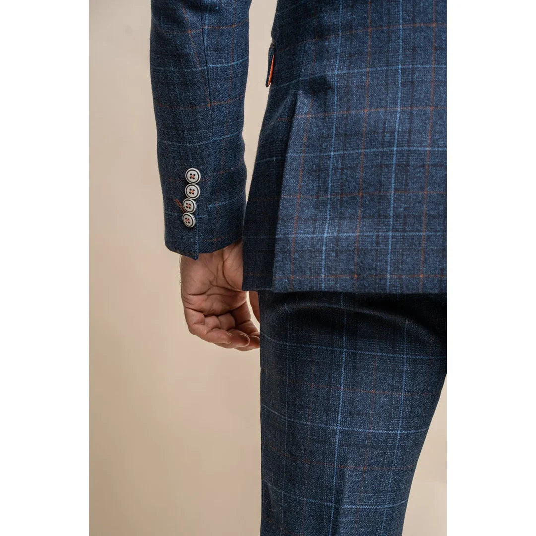 Cody - Blazer a cuadros azul marino para hombre