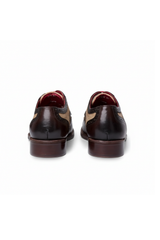 Zapatos brogue Cole para hombre con detalles de lona y cuero marrón