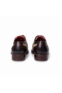 Zapatos brogue Cole para hombre con detalles de lona y cuero marrón