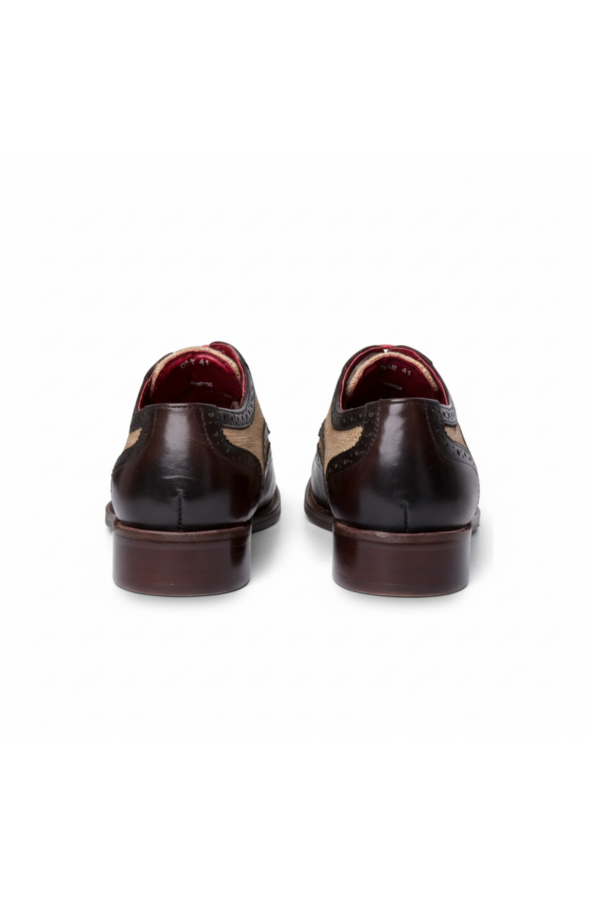 Zapatos brogue Cole para hombre con detalles de lona y cuero marrón