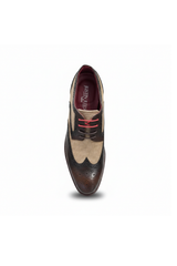 Zapatos brogue Cole para hombre con detalles de lona y cuero marrón