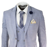 Traje de tres piezas azul claro para hombre