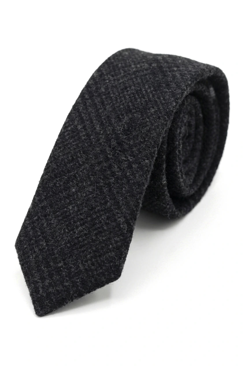 Comparar color Corbata de tweed para hombre con estampado de espiga Pañuelo de bolsillo a cuadros Clásico color negro