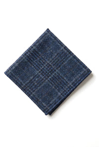 Comparar color Corbata de tweed para hombre con estampado de espiga Pañuelo de bolsillo a cuadros azul clásico