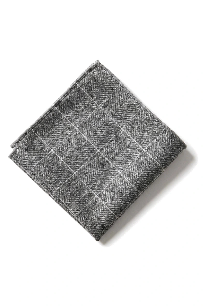 Comparar color Corbata de tweed para hombre con estampado de espiga Pañuelo de bolsillo a cuadros gris clásico