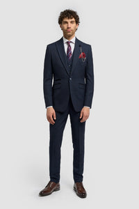 Cavani Connall - Traje vintage de cuadros azul marino para hombre