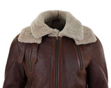 Chaqueta larga de piel de oveja de 3/4 para hombre