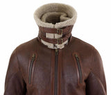 Chaqueta larga de piel de oveja de 3/4 para hombre
