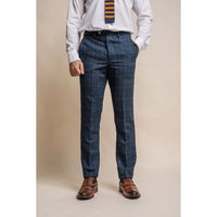 Cody - Pantalones de cuadros azul marino para hombre