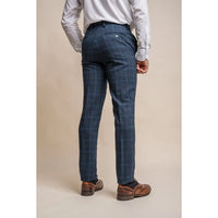 Cody - Pantalones de cuadros azul marino para hombre