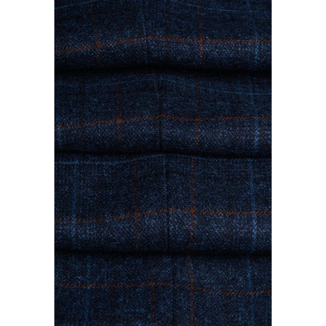 Cody - Pantalones de cuadros azul marino para hombre