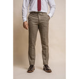 Gaston - Pantalones de tweed a cuadros color oliva para hombre